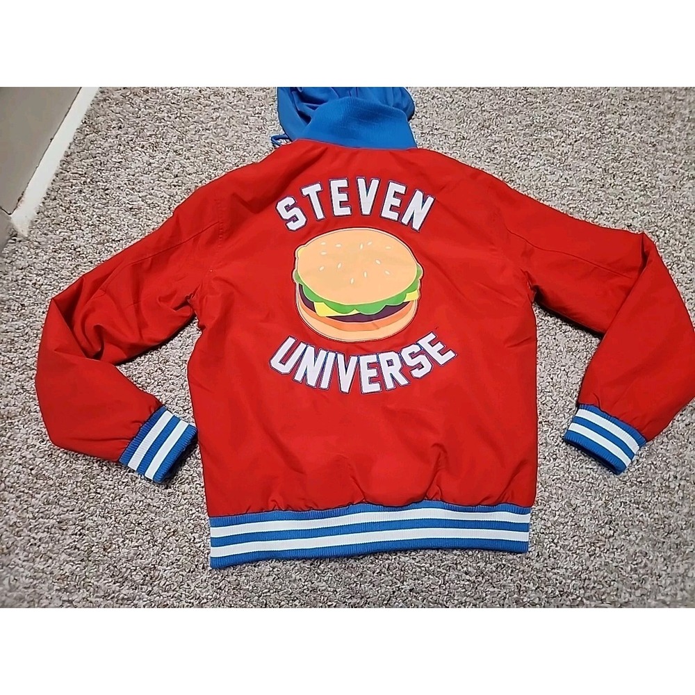 Cartoon Network Steven Universe Small Varsity‎ Bomber Cheeseburger Hooded NWT